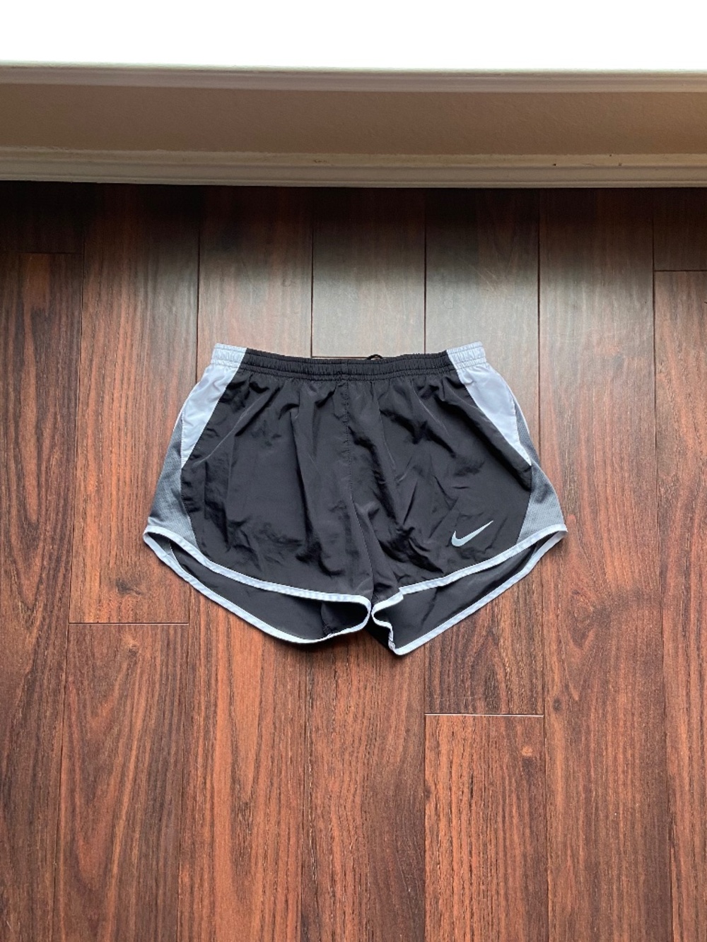 NIKE Dri-Fit Black Gray White Running Shorts Women S
